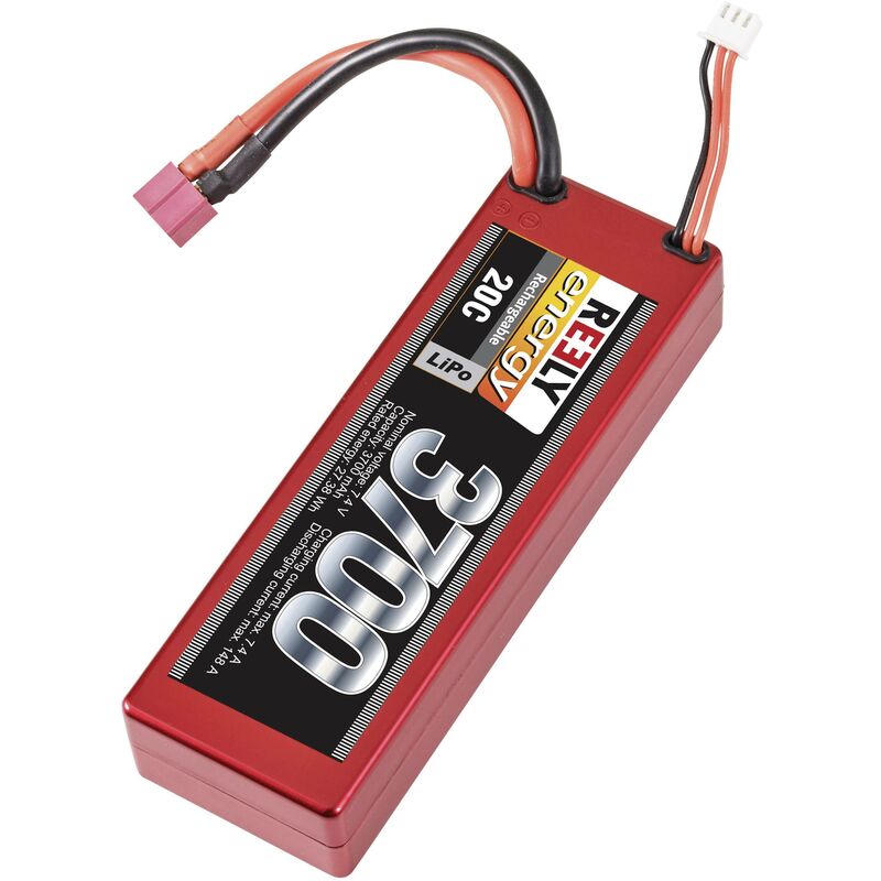 Pack de batterie (LiPo) 7.4 v 3700 mAh Nombre de cellules: 2 20 c hardcase stick système d'enfichage en t X956732 - Reely
