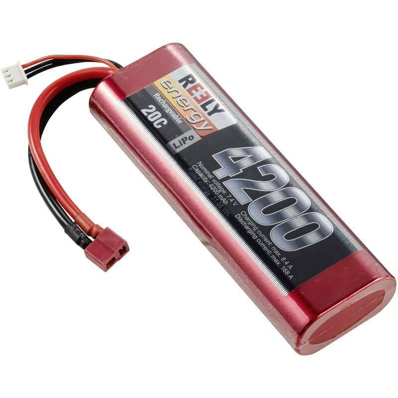 Pack de batterie (LiPo) 7.4 v 4200 mAh Nombre de cellules: 2 20 c hardcase système d'enfichage en t X949342 - Reely