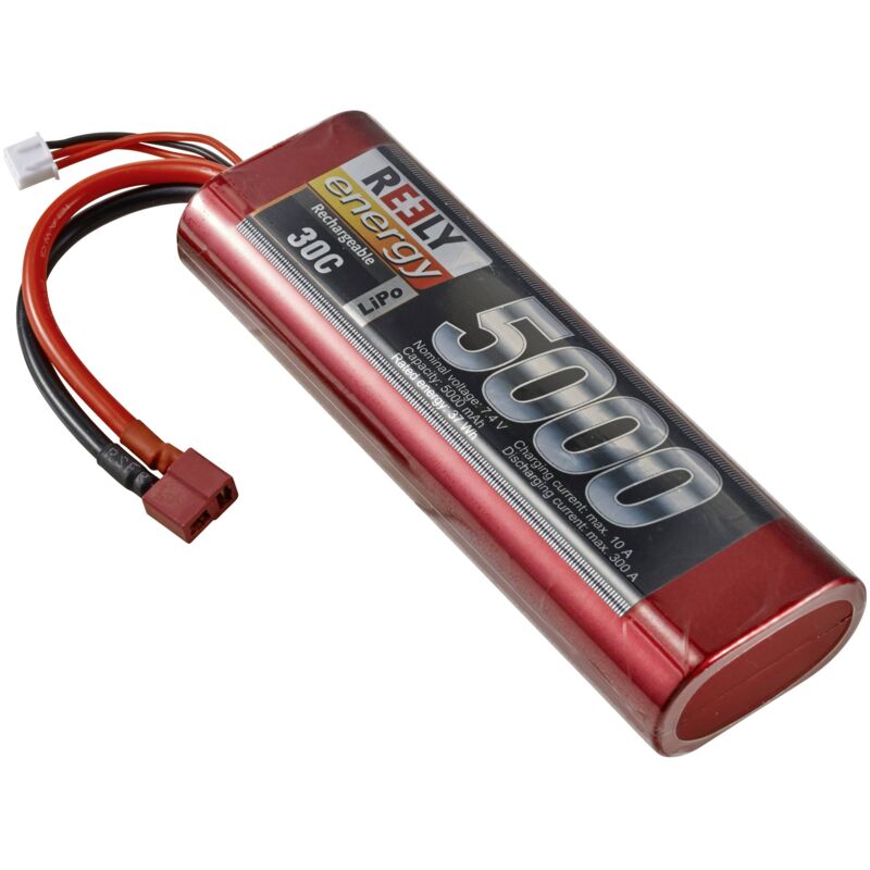 Pack de batterie (LiPo) 7.4 v 5000 mAh Nombre de cellules: 2 30 c hardcase stick système d'enfichage en t X949362 - Reely