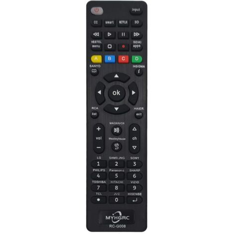 Reemplazo de control remoto universal aplicable para LG/Samsung/Sony/Toshiba/Sharp/Hitachi/TCL/Sanyo/Philips/Panasonic Smart TV -Fácil configuración de TV