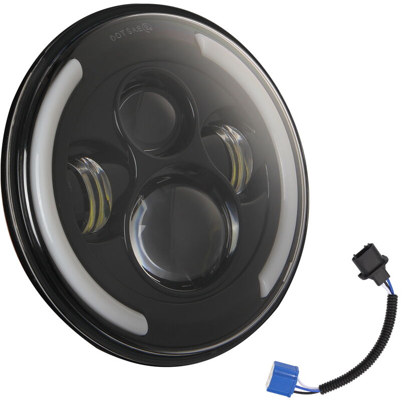 

Reemplazo de haz alto y bajo de faro LED negro redondo de 7 '' para Wrangler