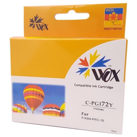 Reemplazo de tinta Wox Yellow Canon PGI72Y 6406B001 PGI-72Y