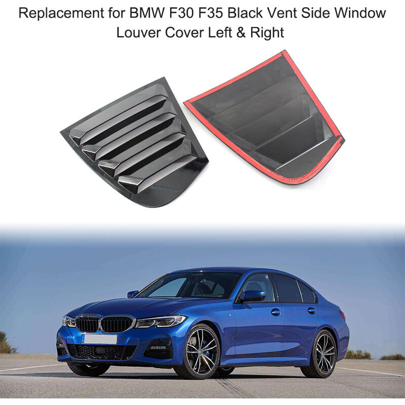 

Happyshop - Reemplazo para BMW F30 F35 Black Vent Side Window Louver Cover izquierda y derecha,Negro, estilo 1