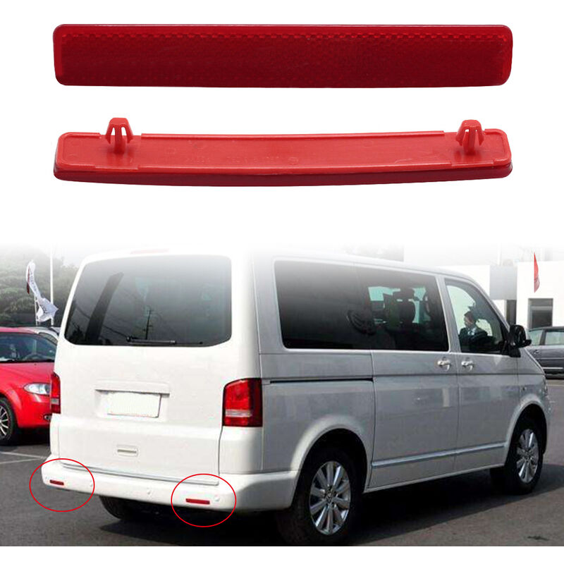 

Reemplazo para VW Transporter T5 2003-11 Lente roja OEM Ensamblaje de reflector de parachoques trasero Luz L + R