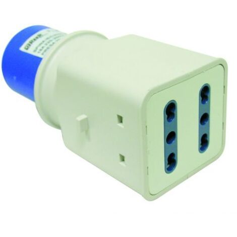 Reer ADATTATORE INDUSTRIALE CEE spina industriale/2 prese bipasso 2P+T 10 PZ