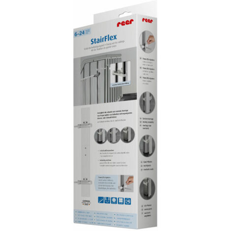 reer Stairflex Geländerbefestigungs-Set 870 x 50 x 20 mm, weiß Kindersicherheit
