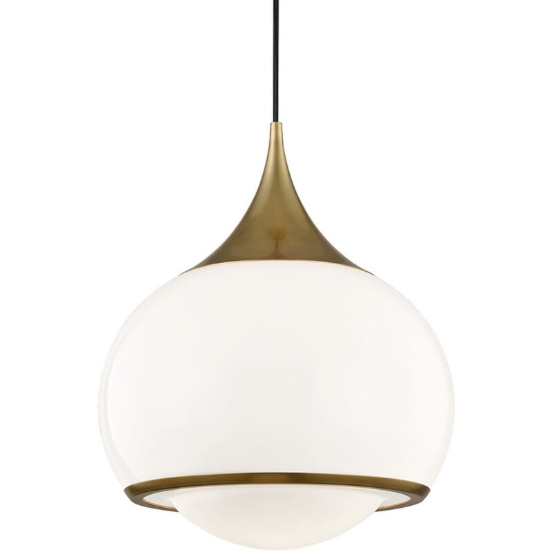 Hudson Valley Lighting - Reese Grand luminaire suspendu à 1 lumière, laiton, verre