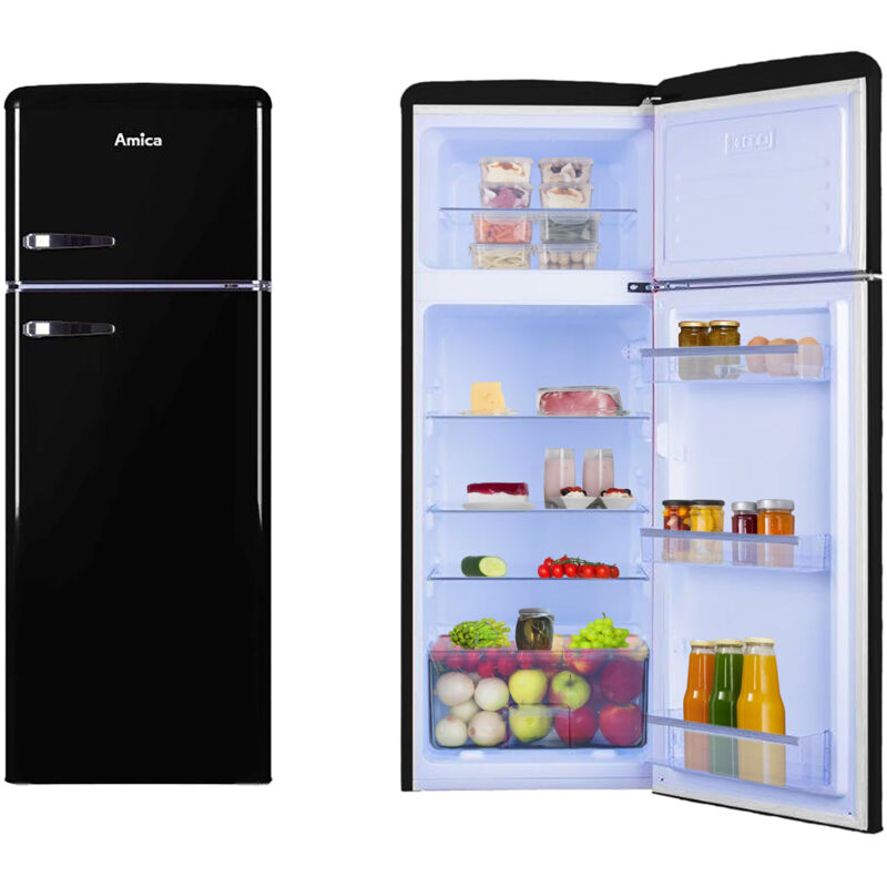Amica - Réfrigérateur combiné 55cm 246l statique noir AR7252N