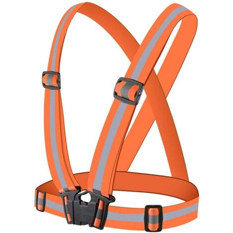 Réfléchissant Gilet Haute Visibilité Réfléchissant Kits de Gilet de Sécurité Ceinture pour la Course Jogging Plein air Moto,Orange