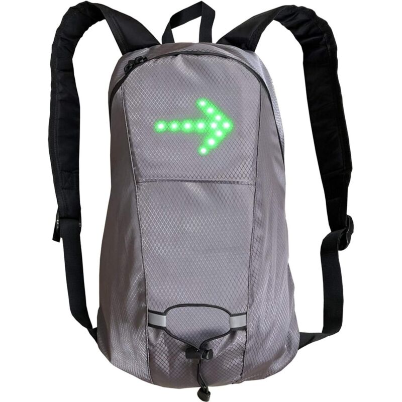 Réfléchissant Sac À Dos Vélo 15 L Sac À Dos LED Clignotant 500 MAh Cyclisme USB Rechargeable Sac Sécurité avec Signal Lumineux pour Cyclisme Courir