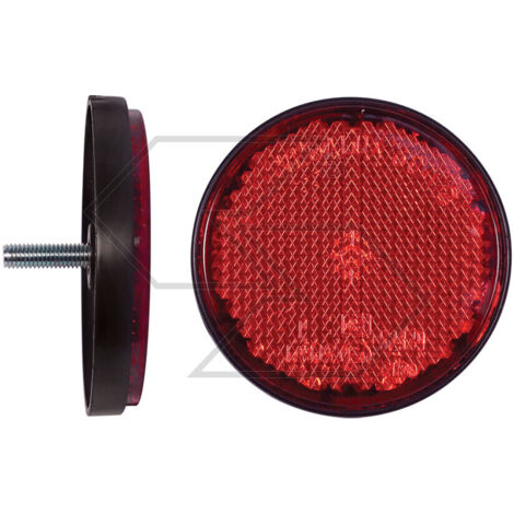 Réflecteur rond rouge Di 60 mm raccord à vis pour remorque A08503