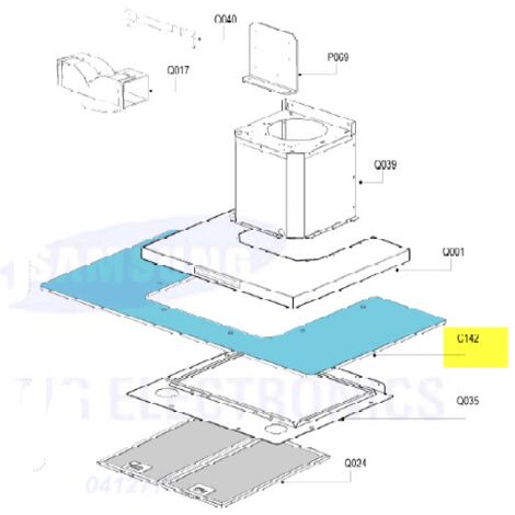 REFLECTEUR VERRE HOTTE POUR HOTTE SAMSUNG - DG8100506A