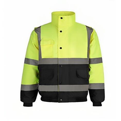 Reflection high visibility jacket - 2 tones Fluorescent yellow/Navy - Size: S