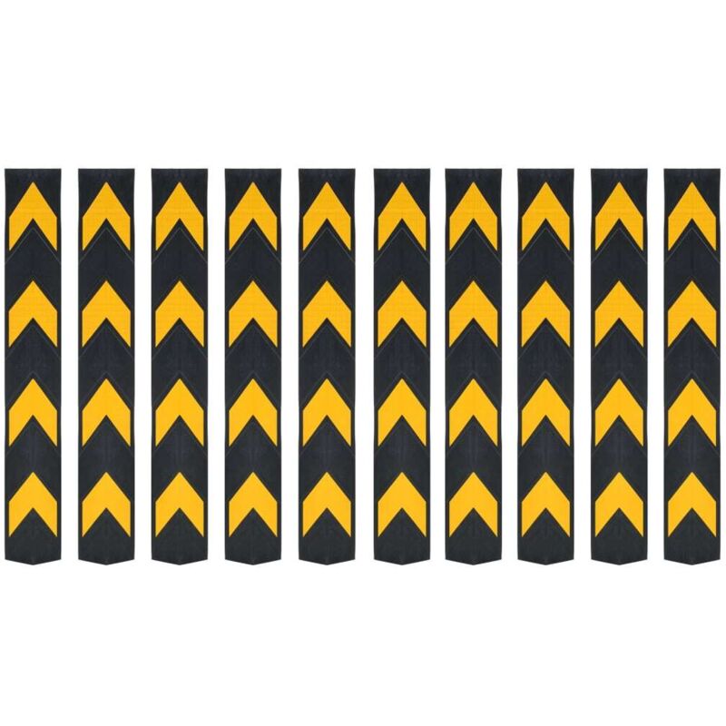 Reflective Corner Guards 10 pcs Rubber 80 cm Vidaxl