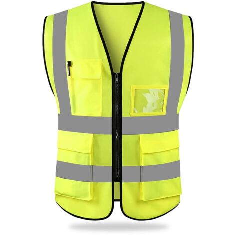 Reflective Safety Vest, High Visibility Workwear Executive Director Vest Jacket(M)