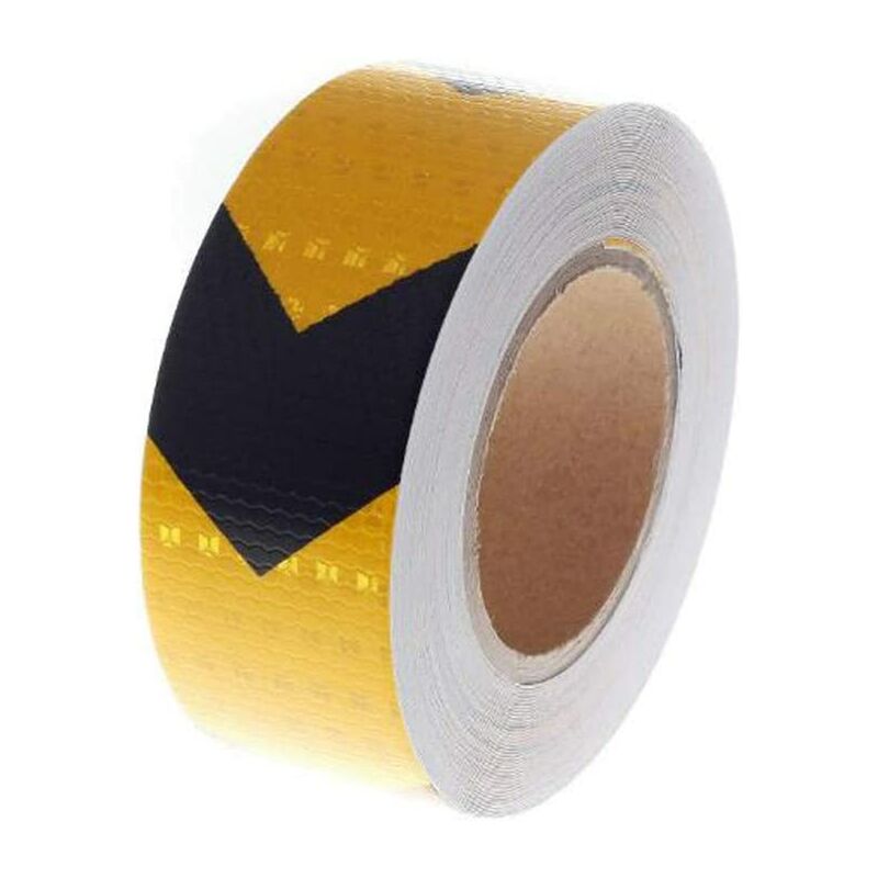 Bearsu - Reflective Warning Tape, Arrow Orientation Tape, for Road Transport Installations, Warning Sign, Safety Signage （0.05mx25m）