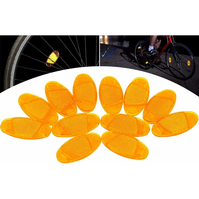 

Reflector de bicicleta de 8 piezas reflectores de radios de bicicleta unisex con soporte de clip, señalización reflectante para todo tipo de
