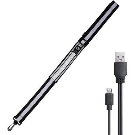 Reflektierender Gürtel, verstellbarer, gut sichtbarer, blinkender LED-Gürtel, wiederaufladbar über USB - Verstellbarer reflektierender Gürtel für nächtliche Spaziergänge und Radtouren.