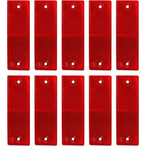 Reflektierendes Warnschild, Sicherheitsreflektoren, Anhängerreflektoren, LKW-Reflektoren, für LKWs, Wohnwagen, Wohnmobile, Boote, Fahrräder, 10 Stück, Rot, 14,8 x 4,8 cm