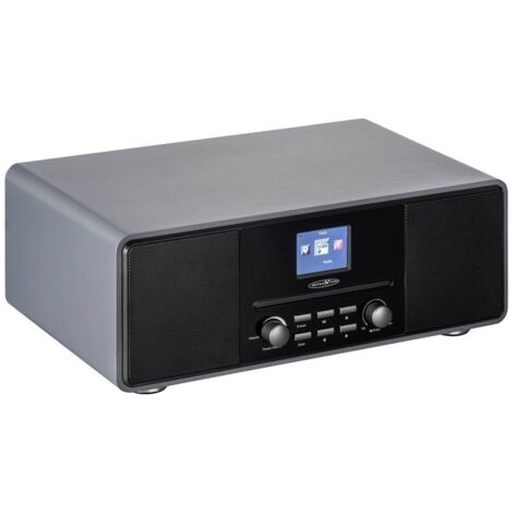 Reflexion HRA19DAB/GR Radio de table DAB+, DAB, FM MP3, CD, DAB+, Bluetooth, AUX, FM avec télécommande, avec caisson d'