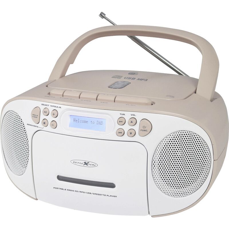 Radio-lecteur cd dab+, dab, fm aux, cd, Cassette, usb blanc, rose Y868952 - Reflexion