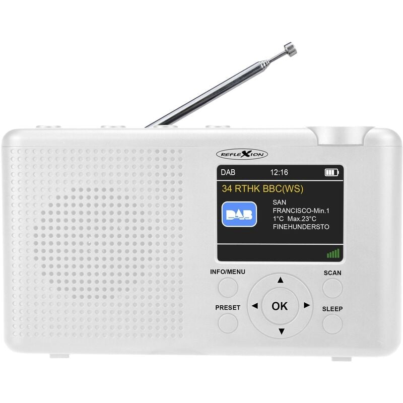 Reflexion - TRA23DAB/WH Radio de table dab+, dab, fm dab+, fm rechargeable blanc C069002