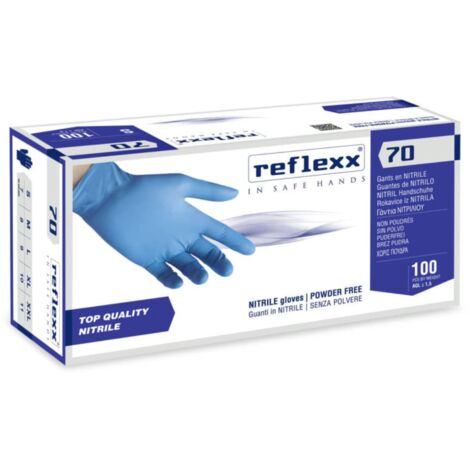 Reflexx R70 puderfreie Nitrilhandschuhe von höchster Qualität - S - Celeste