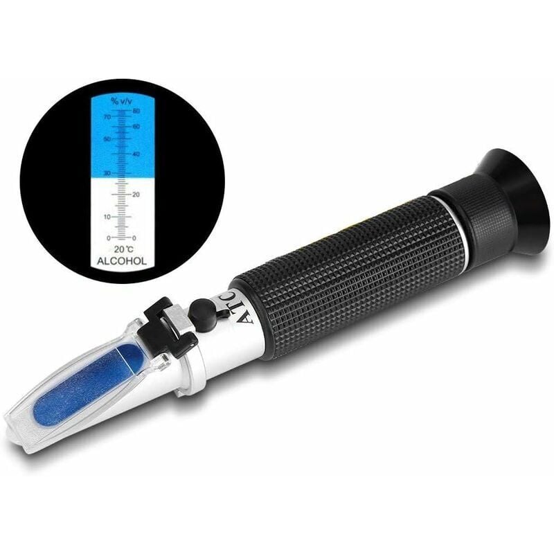 Réfractomètre de 0 à 80% Brix Réfractomètre Manuel pour déterminer la teneur en Sucre de Miel Huile végétale Sirup Melasse avec Fonction ATC et