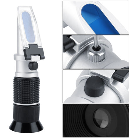 Refractomètre Professionnel 3 Fonctions Précision 58-90% Mesure Miel Sucre Densité Baume avec Compensation Thermique Automatique Aluminum Robuste Portable