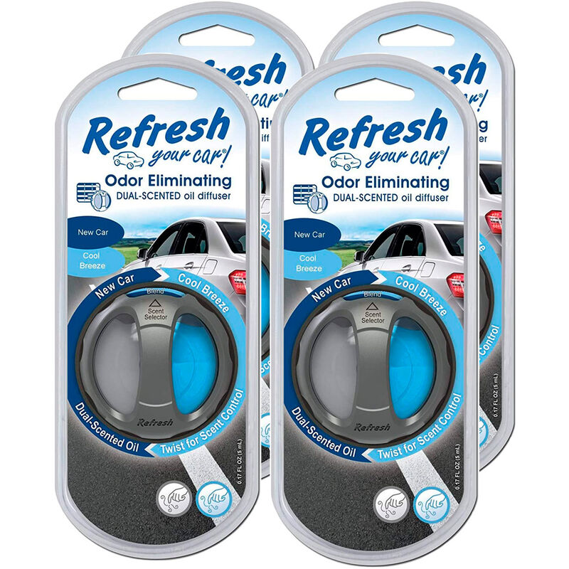 

Refresh Your Car - Ambientador de Coche Olor Coche Nuevo / Brisa Fresca Difusor Doble - PACK 4