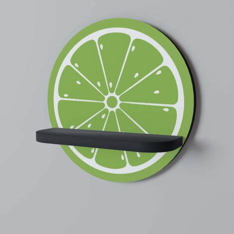 REFRESHING LIME Rundes Regal Schwarz