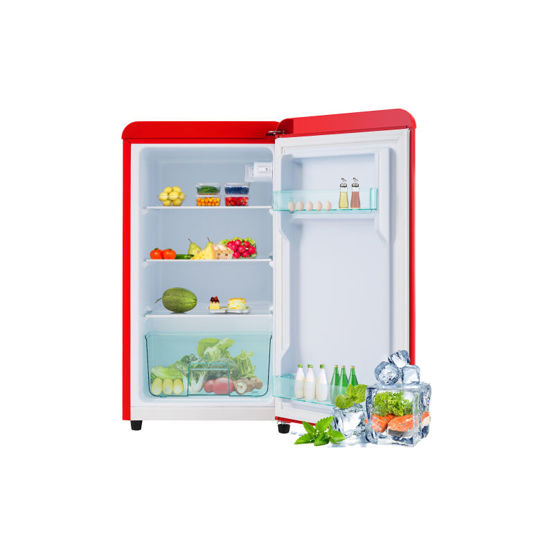 Réfrigérateur 76L Single-Door : Eclairage LED, Pieds réglables, Trois couleurs disponibles, Classe d'efficacité énergétique E