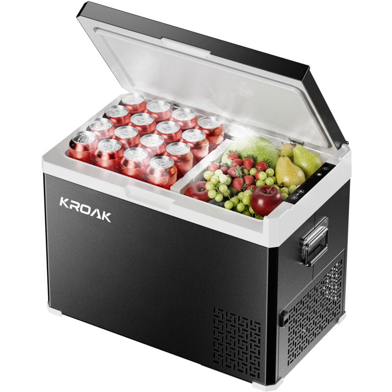 Réfrigérateur à compresseur kroak 40L avec contrôle par application Bluetooth et double zone -20°C à +20°C Compresseur pour