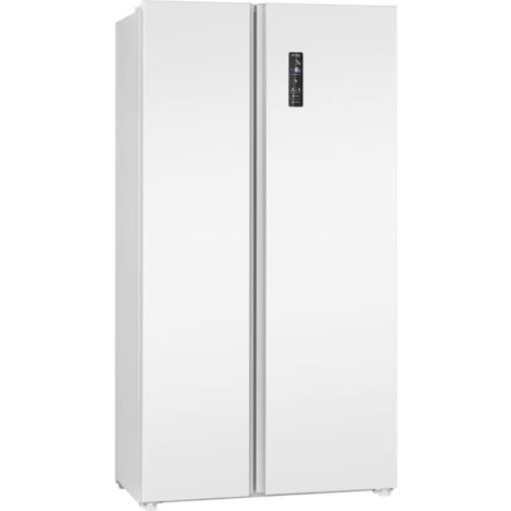 Réfrigérateur américain 442L – Congélateur 151L – Système MultiAirflow – Total no frost – Écran LED tactile – SBS7344BLANC – Bomann