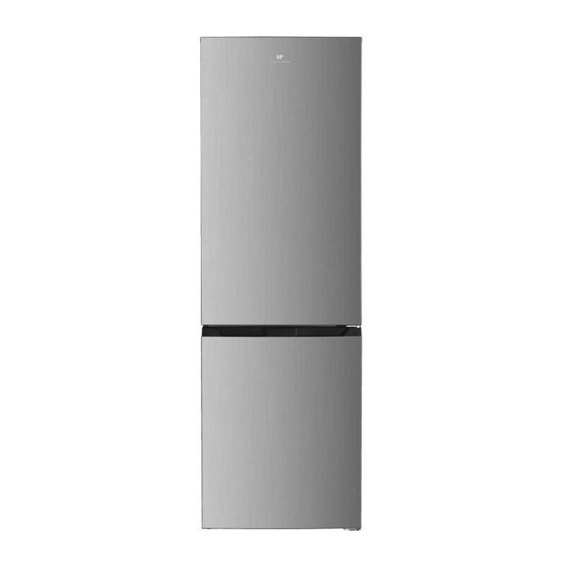 Continental Edison - Réfrigérateur congélateur bas 293L - Total No Frost(Sans givre) - 39 dB - L60 cmxH186cm - inox