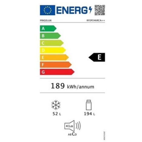 Réfrigérateur congélateur en haut 2 portes – Design vintage années 50 – Volume généreux – Classe énergétique A+ – 3 coloris disponibles – Frigelux - RFDP246RCA