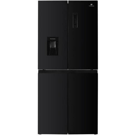 Réfrigérateur Continental Edison - CERA4D464B - 4 portes avec distributeur d'eau - 464L - L79 cm x H 180 cm - Noir