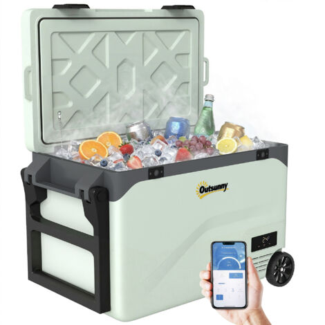 Réfrigérateur de Voiture à Compression 42.5 L avec Contrôle via Application. -20 °C à 20 °C. Vert