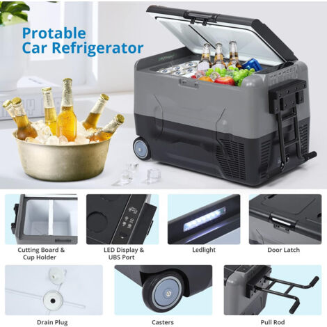 Réfrigérateur de voiture, réfrigérateur de voiture RV, contrôle par application double zone, réfrigérateur-congélateur portable 35 L jusqu'à -20 °C, refroidisseur à compresseur de congélateur portable