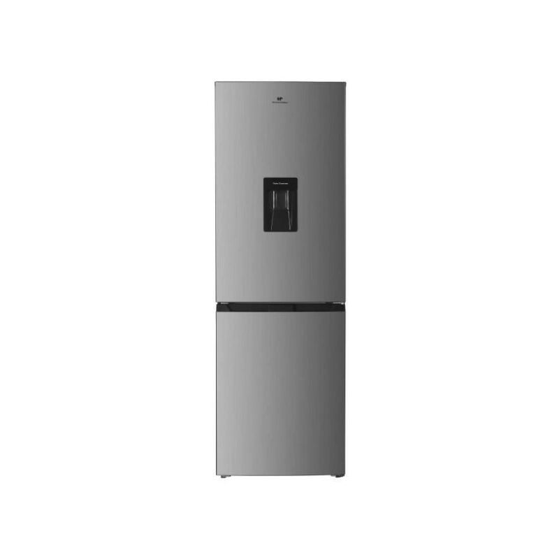 Continental Edison - Refrigerateur - Frigo congélateur bas 251L -Total No Frost(Sans givre) - Inox - l 55 cm x h 180 cm