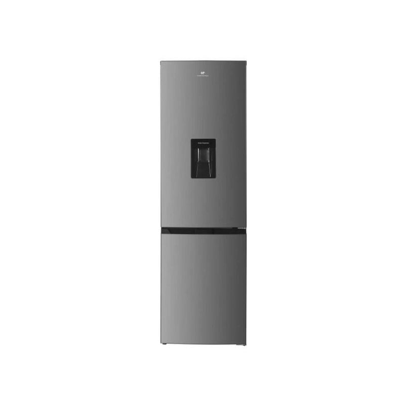 Continental Edison - Refrigerateur - Frigo congélateur bas 325L - Total No Frost (Sans givre)- distributeur d'eau- Inox