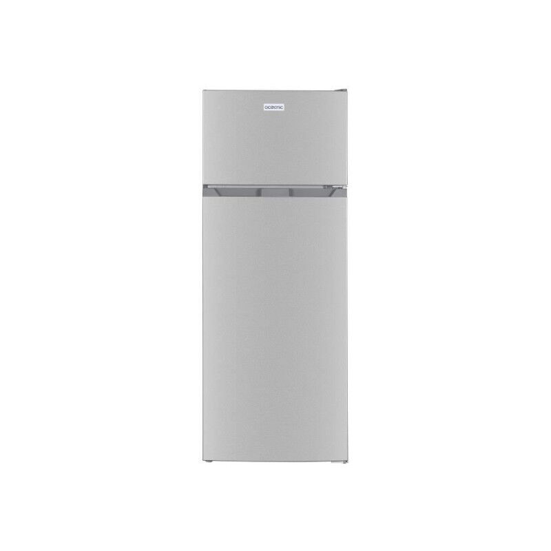Oceanic - Refrigerateur - Frigo congélateur haut 206L - Froid statique - Silver - L54,5 x h 143 cm