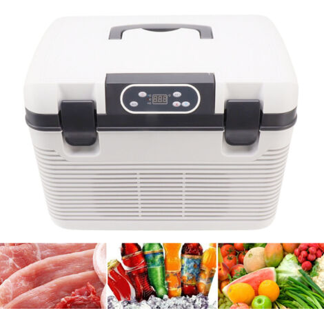 Réfrigérateur portable 19L pour voiture et camping, système dual chip, écran tactile intelligent, puissance 12/24V et 110V
