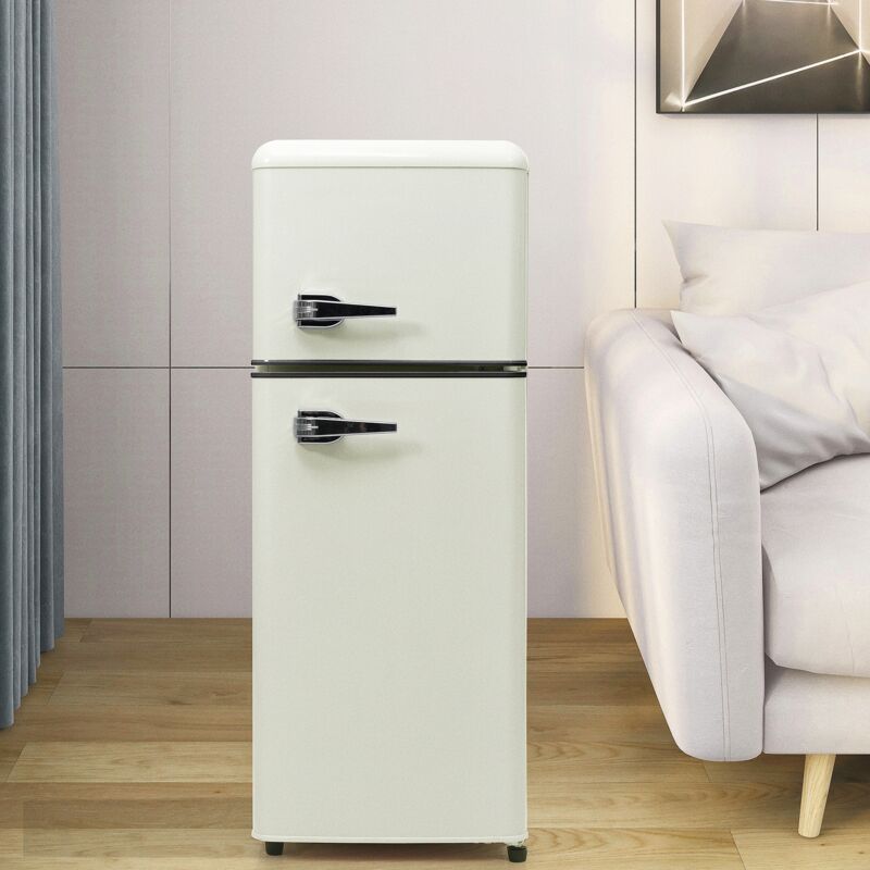 Réfrigérateur économique 92 l, 64 l, congélateur 28 l, 7 réglages de température, 45 dB, éclairage led, clayettes en verre réglables, 181 kWh/an