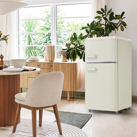 Réfrigérateur supérieur et inférieur à double porte, volume total 72 litres, LED, Blanc, 50x51x95,8cm