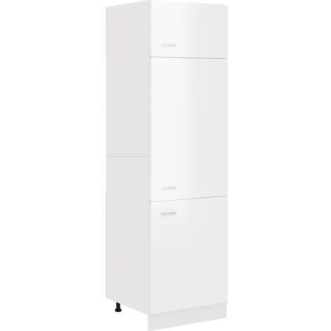 Refrigerator Cabinet Lyon High Gloss White 60x57x207 cm Engineered Wood vidaXL