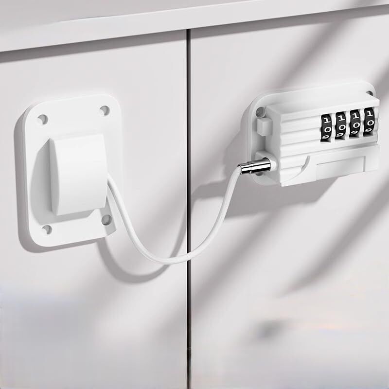 Refrigerator Combination Lock - Safety Lock For Cabinets, Drawers and Doors - Easy Installation