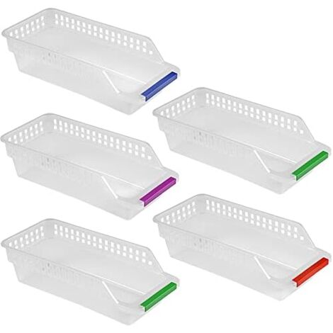 Refrigerator Storage, Refrigerator Storage, Stackable Fridge Basket, Plastic Storage Basket for Home and Kitchen Collection (Pack of 5)