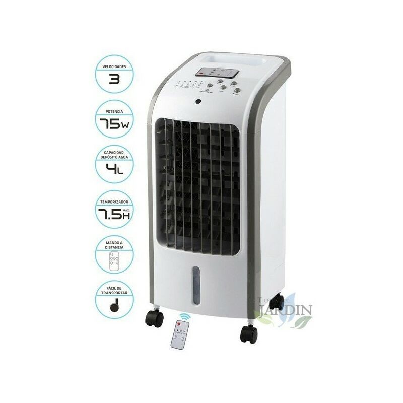 Refroidisseur d'air 3-en-1, 75W : 25x26x57 cm Ventilateur, Refroidisseur et Humidificateur