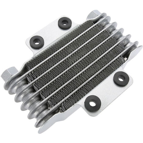 Refroidisseur d'huile de radiateur d'huile en alliage d'aluminium modifié pour moto M12  1.25mm interface débit de 85 ml adapté pour 100CC-250CC (argent)